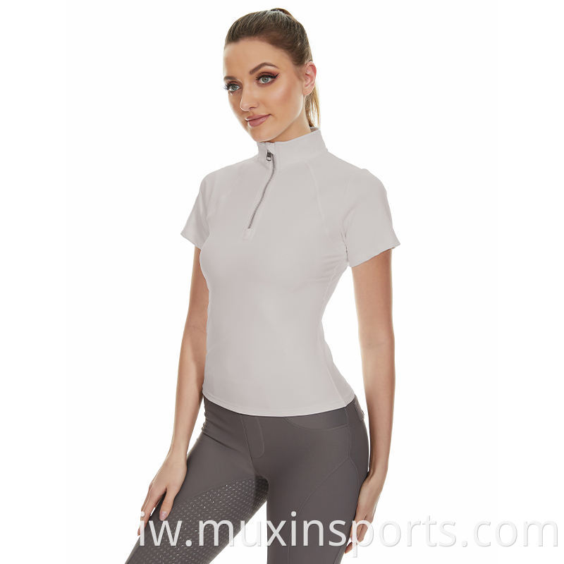  horse riding short sleeve base layer material